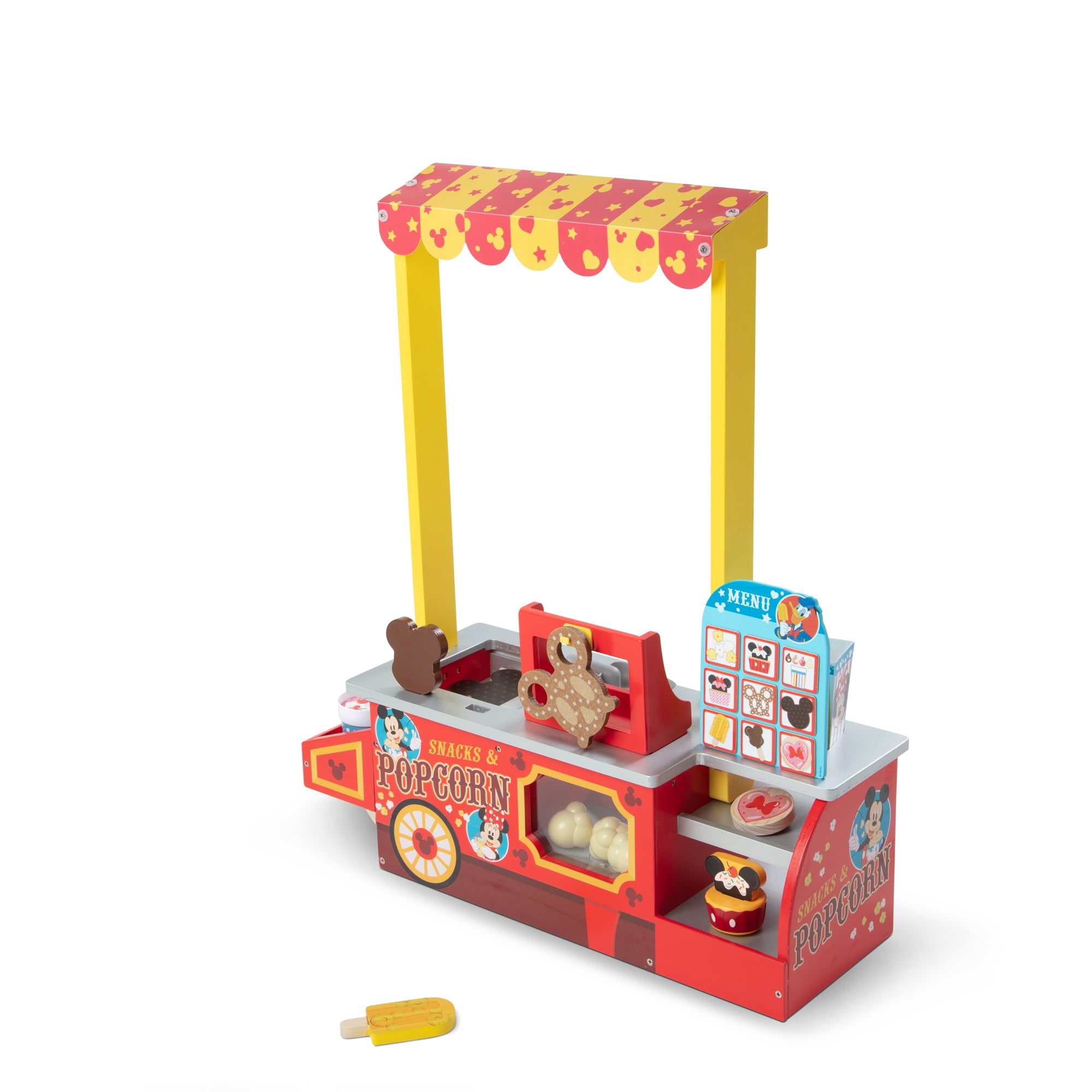 Melissa \u0026 Doug Disney Snacks \u0026 Popcorn Wooden Pretend Play Food Counter 33 Pieces - FSC Certified