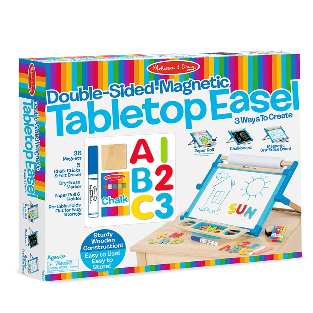Melissa & Doug Kids Tabletop Art Easel, DoubleSided Dry Erase