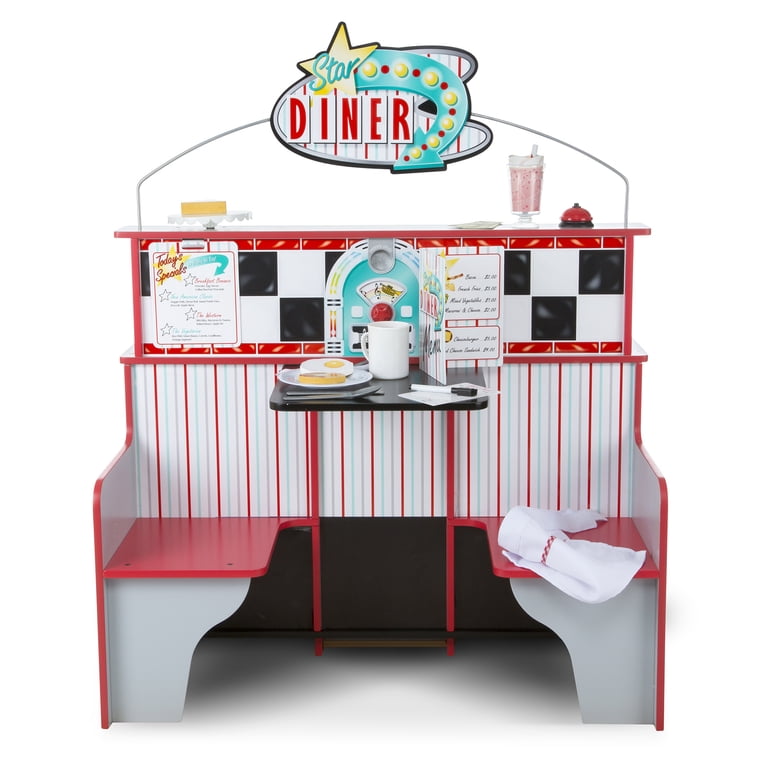 Melissa & Doug Double-Sided Wooden Star Diner Restaurant Play