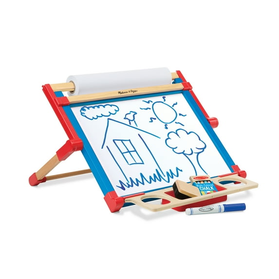 Melissa & Doug Double-Sided Wooden Tabletop Art Easel and Art Supplies