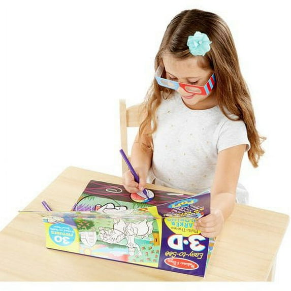 Melissa & Doug Easy-to-See 3-D Kids' Coloring Pad, Princesses, Fairies, Horses, and More
