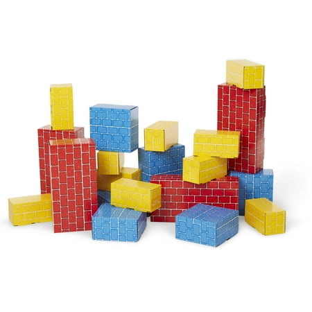 Melissa & Doug Extra-Thick Cardboard Building Blocks - 24 Blocks in 3 Sizes - FSC Certified