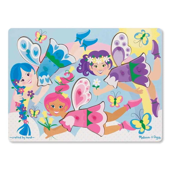 Melissa & Doug Fairies Dress-Up Wooden Peg Puzzle (9 pcs)