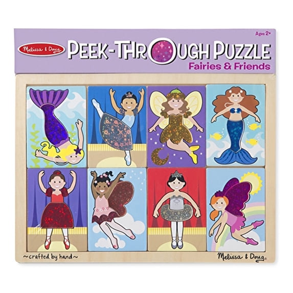 Melissa & Doug Fairies and Friends Peek-Through Wooden Puzzle (8 pcs)