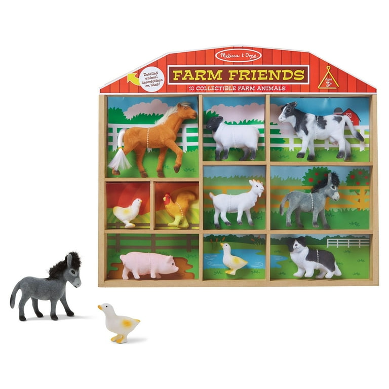 Melissa Doug Farm Friends Collectible Toy Animal Figures (10 pcs