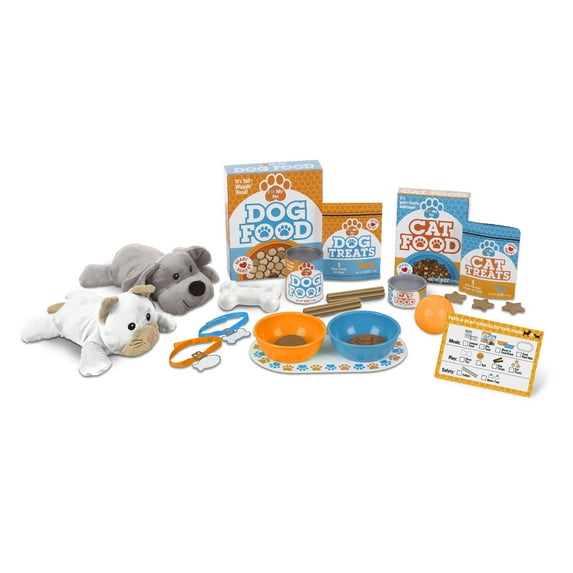 Melissa & Doug Feed & Play Pet Treats Play Set With 2 Plush Stuffed Animals (26 pcs)