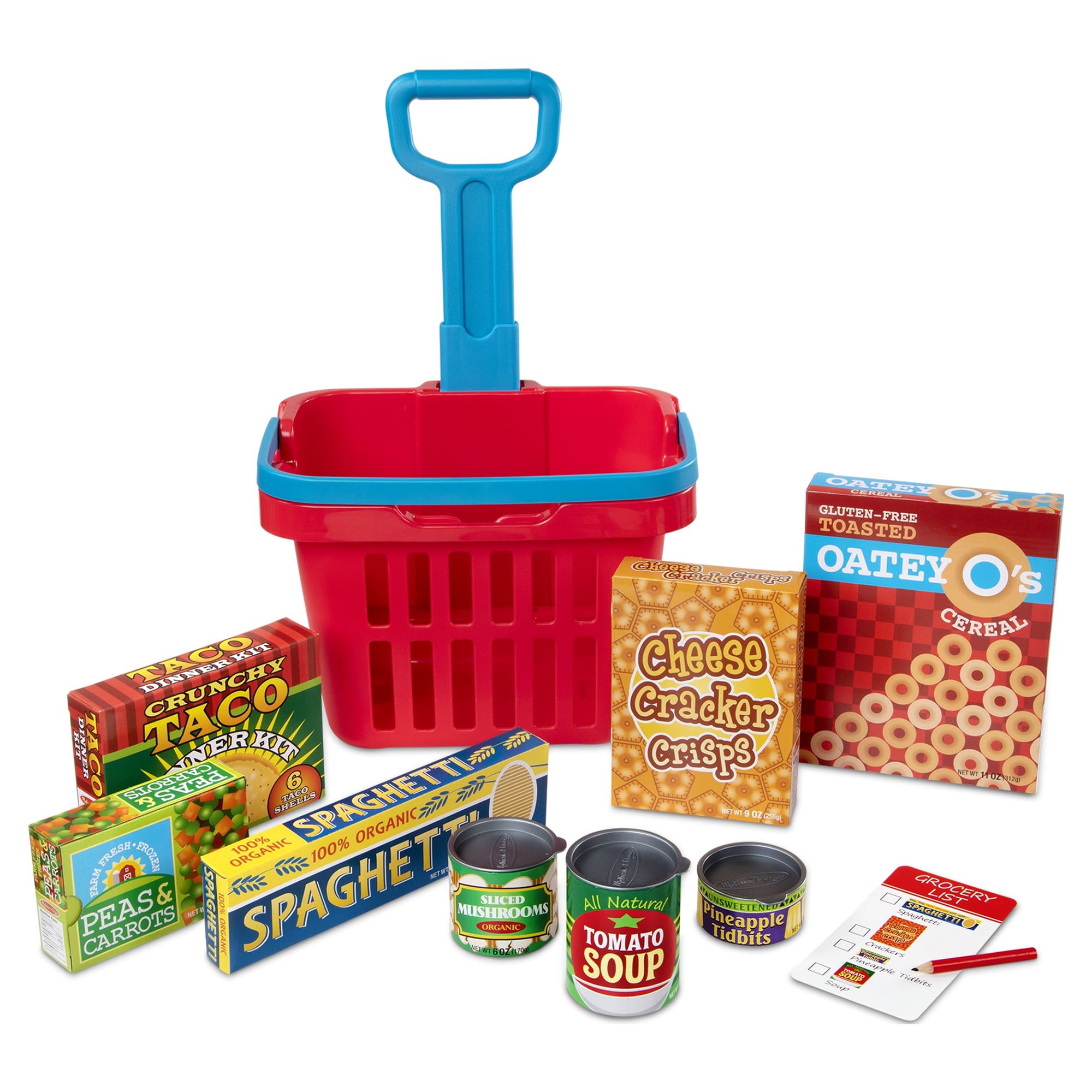 Melissa & Doug Fill and Roll Grocery Basket Play Set With Play Food Boxes and Cans (11 pcs) - image 1 of 10