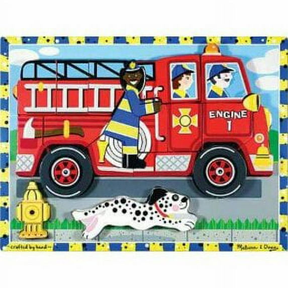 Melissa & Doug Fire Truck Wooden Chunky Puzzle (18 pcs)