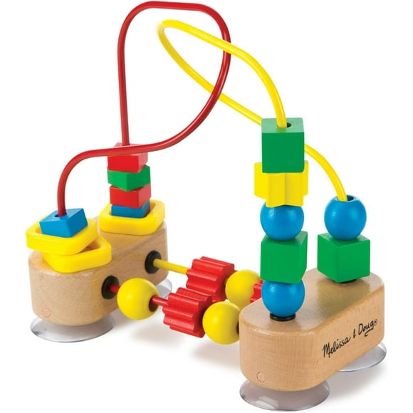 Melissa & Doug First Bead Maze - Wooden Educational Toy for Floor, High Chair, or Table Infant Maze Toy, Bead Maze Toys for Toddlers and Babies