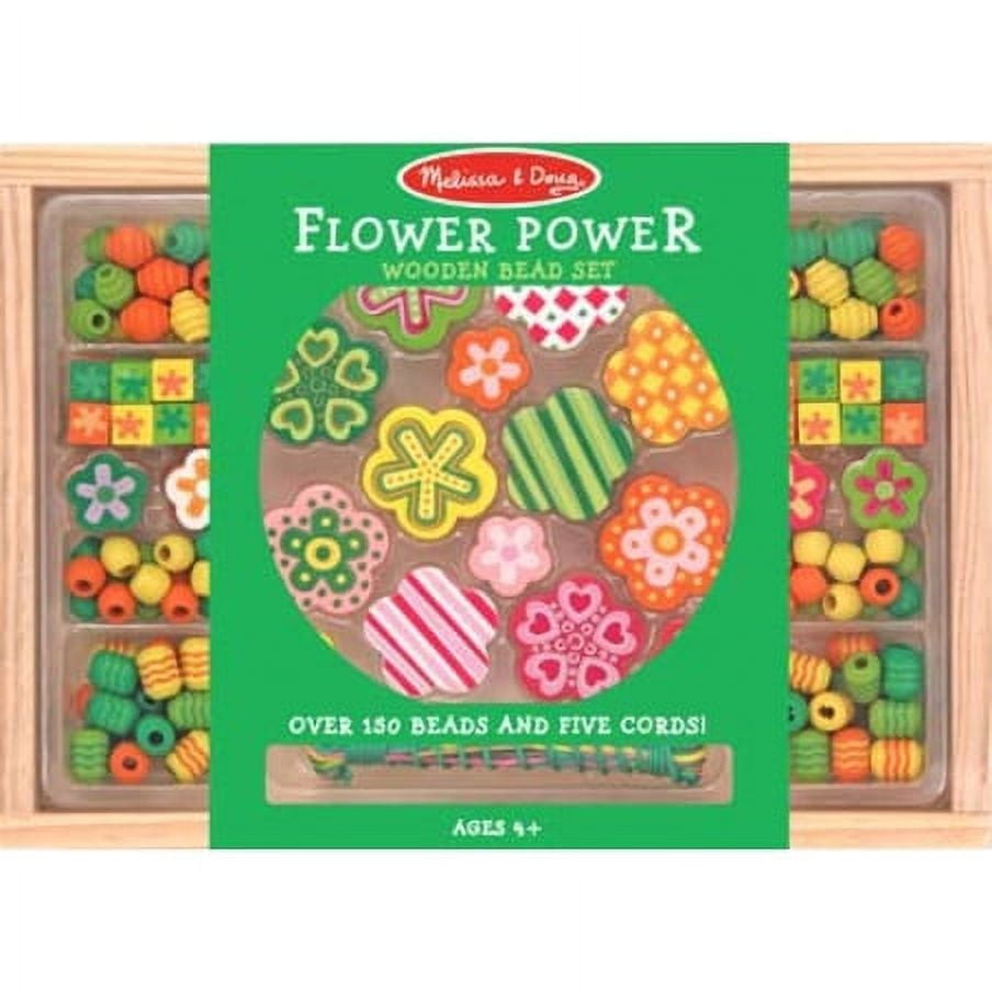 Melissa Doug Flower Power Wooden Bead Set With 150 Beads and 5