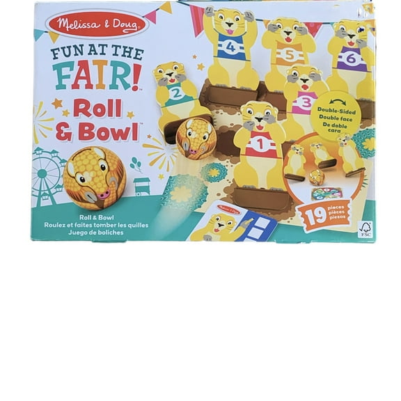 Melissa & Doug Fun at the Fair! Wooden Armadillo Roll & Bowl Prairie Dog Bowling