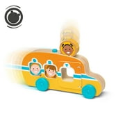 Melissa & Doug GO Tots Wooden Roll & Ride Bus with 3 Disks - FSC Certified