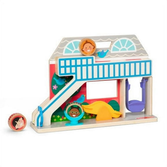 Melissa & Doug GO Tots Wooden Schoolyard Tumble with 4 Disks - FSC Certified