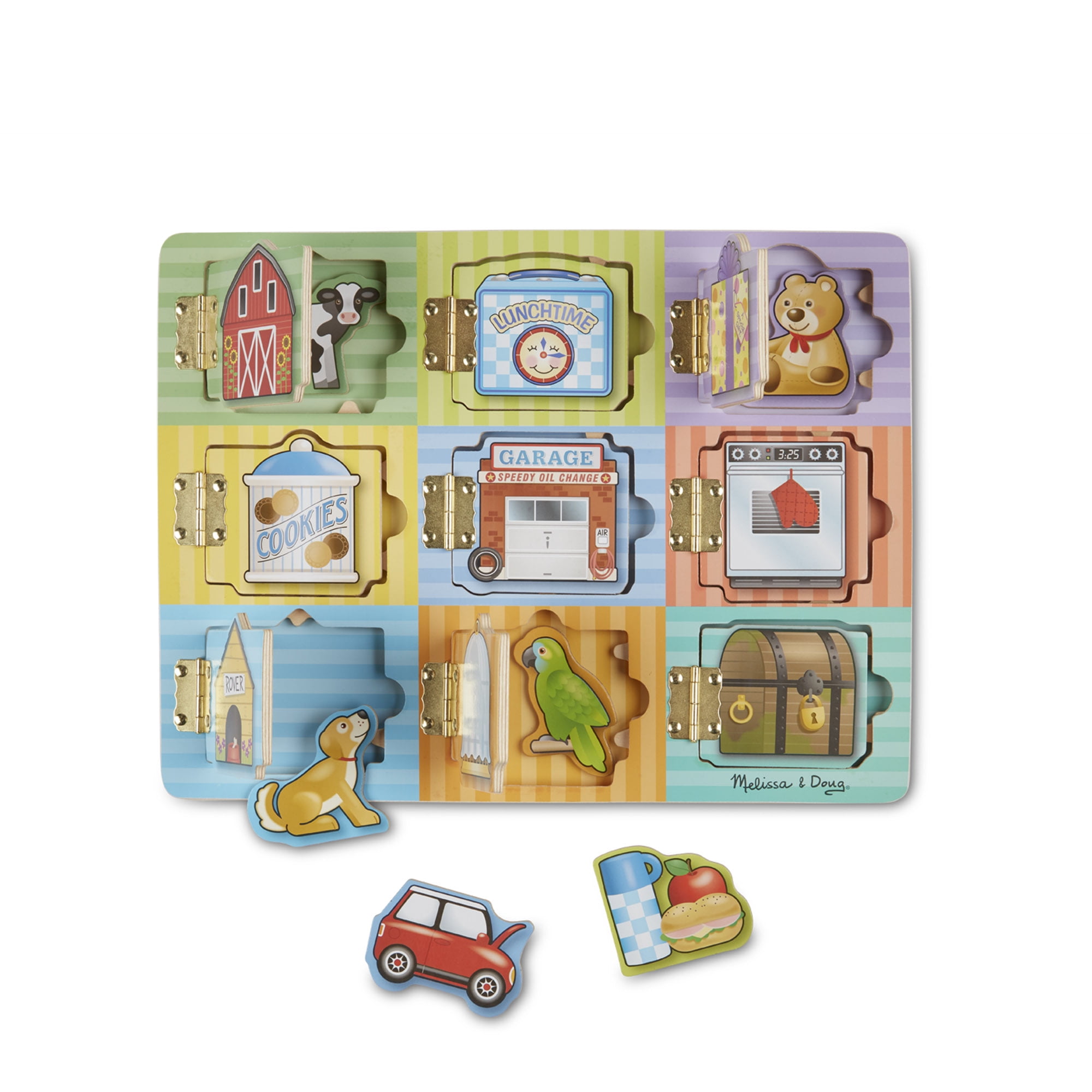 Melissa & Doug Hide and Seek Wooden Activity Board With Wooden Magnets