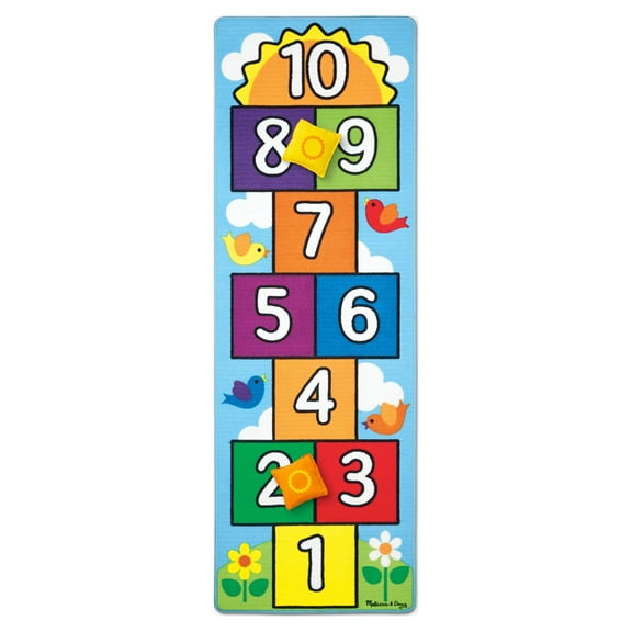 Melissa & Doug Hop and Count Hopscotch Game Rug  (3 pcs, 78.5 x 26.5 inches)