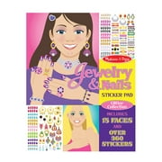 Melissa & Doug Jewelry and Nails Glitter Sticker Pad - 360+ Stickers, 15 Faces - FSC Certified