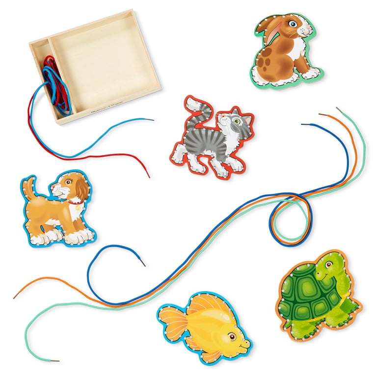 Melissa & Doug, Lace and Trace Activity Set, 5 Wooden Panels, Pets