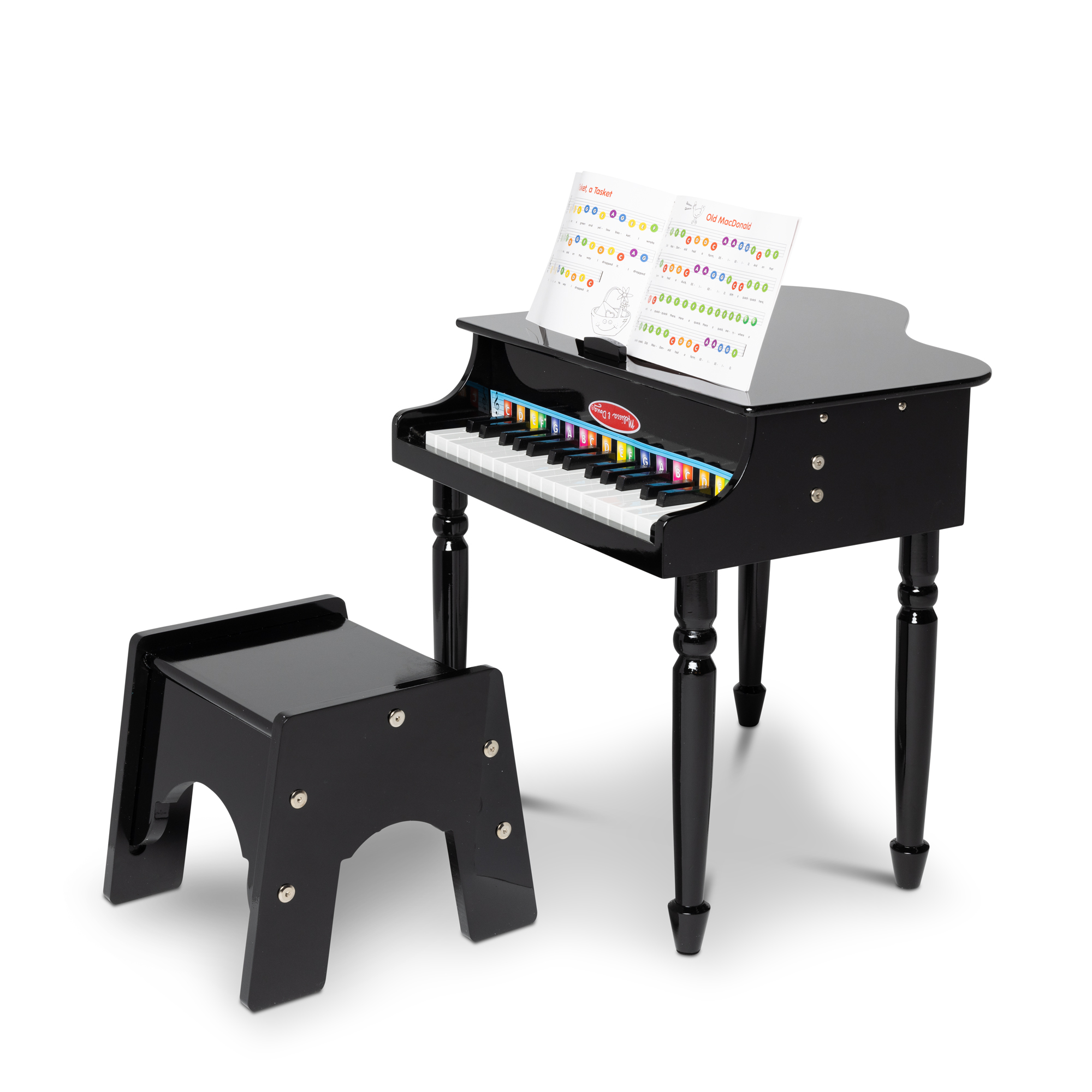 Melissa & Doug Learn-To-Play Classic Grand Piano Toy For Kids With 30 Keys, Color-Coded Songbook, and Non-Tip Bench - image 1 of 10