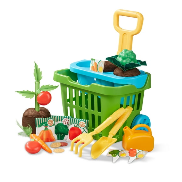 Open Box Melissa & Doug Lets Explore Vegetable Gardening Play Set with Plastic Rolling Cart (31 Pieces)