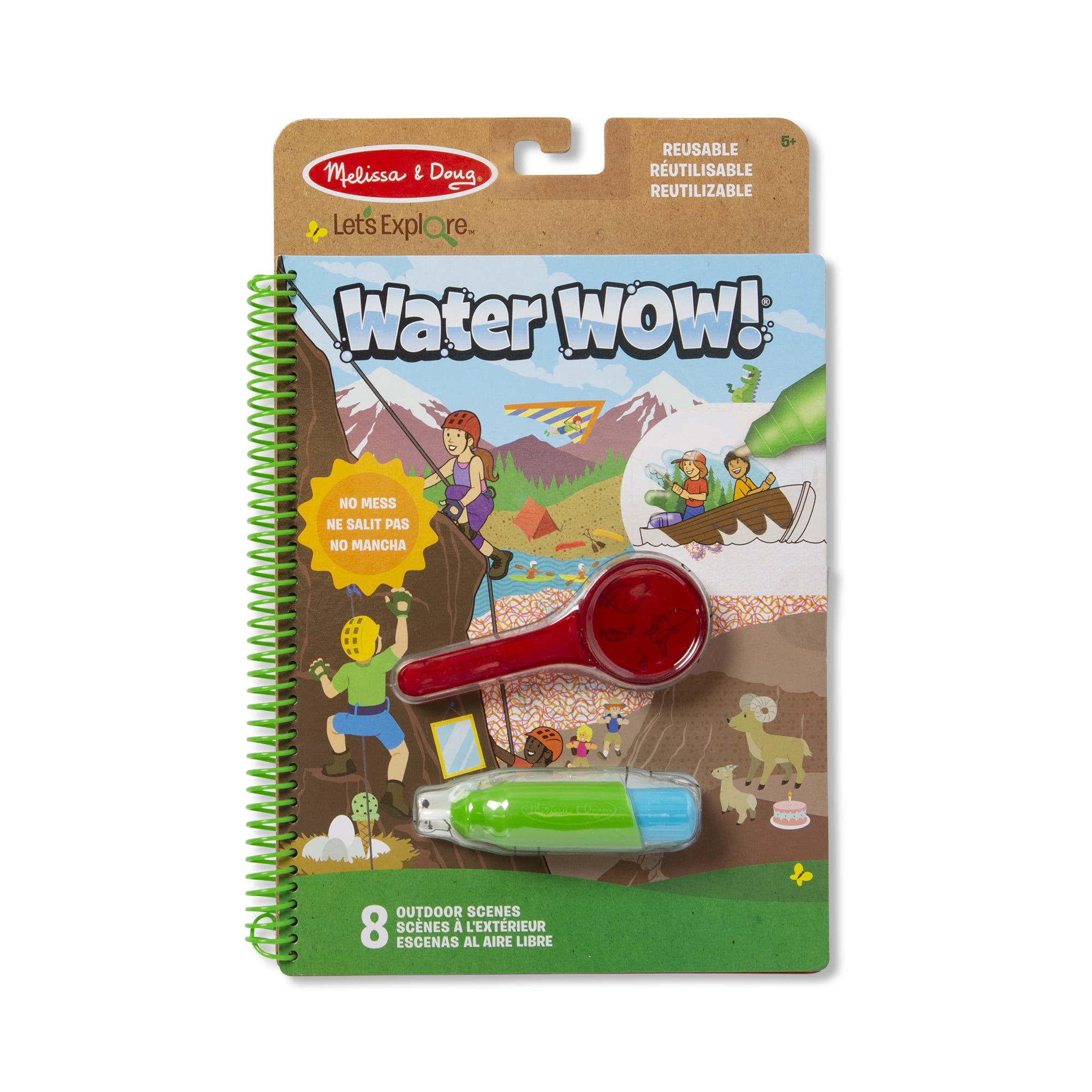 Melissa & Doug Let's Explore Water Wow! Outdoor Adventure Deluxe Water-Reveal  Pad – Reusable On The Go Travel Activity 