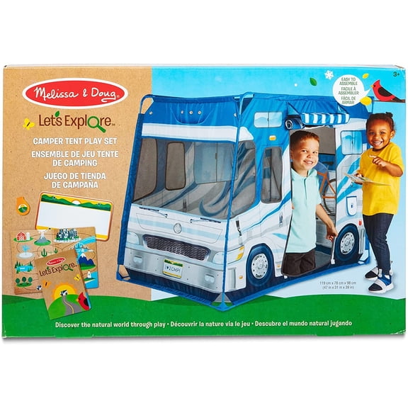 Melissa & Doug Lets Explore Camper Tent Play Set 47 x 31 x 39 Assembled