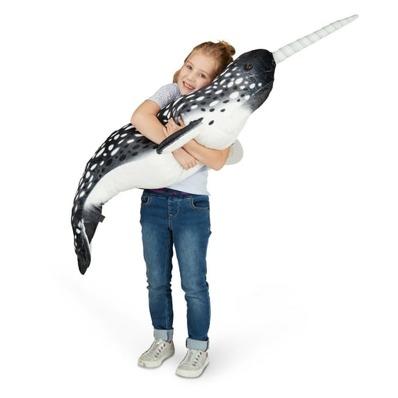 Melissa & Doug Lifelike Plush Narwhal Giant Stuffed Animal (4.5 Feet Long)