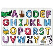Melissa & Doug Lift & See Alphabet Wooden Peg Puzzle (26 pcs) - FSC Certified