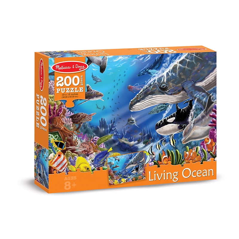 Melissa & Doug Living Ocean Underwater Sea Animals Jigsaw Puzzle (200 ...