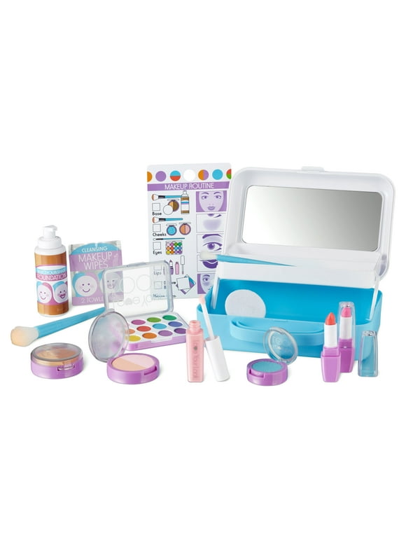 Melissa & Doug Love Your Look Pretend Makeup Kit Play Set – 16 Pieces for Mess-Free Pretend Makeup Play (DOES NOT CONTAIN REAL COSMETICS)