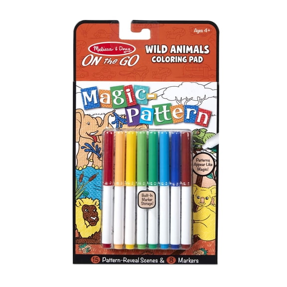 MELISSA & DOUG Magic Pattern Colouring Pad Wild Animals, 1 EA