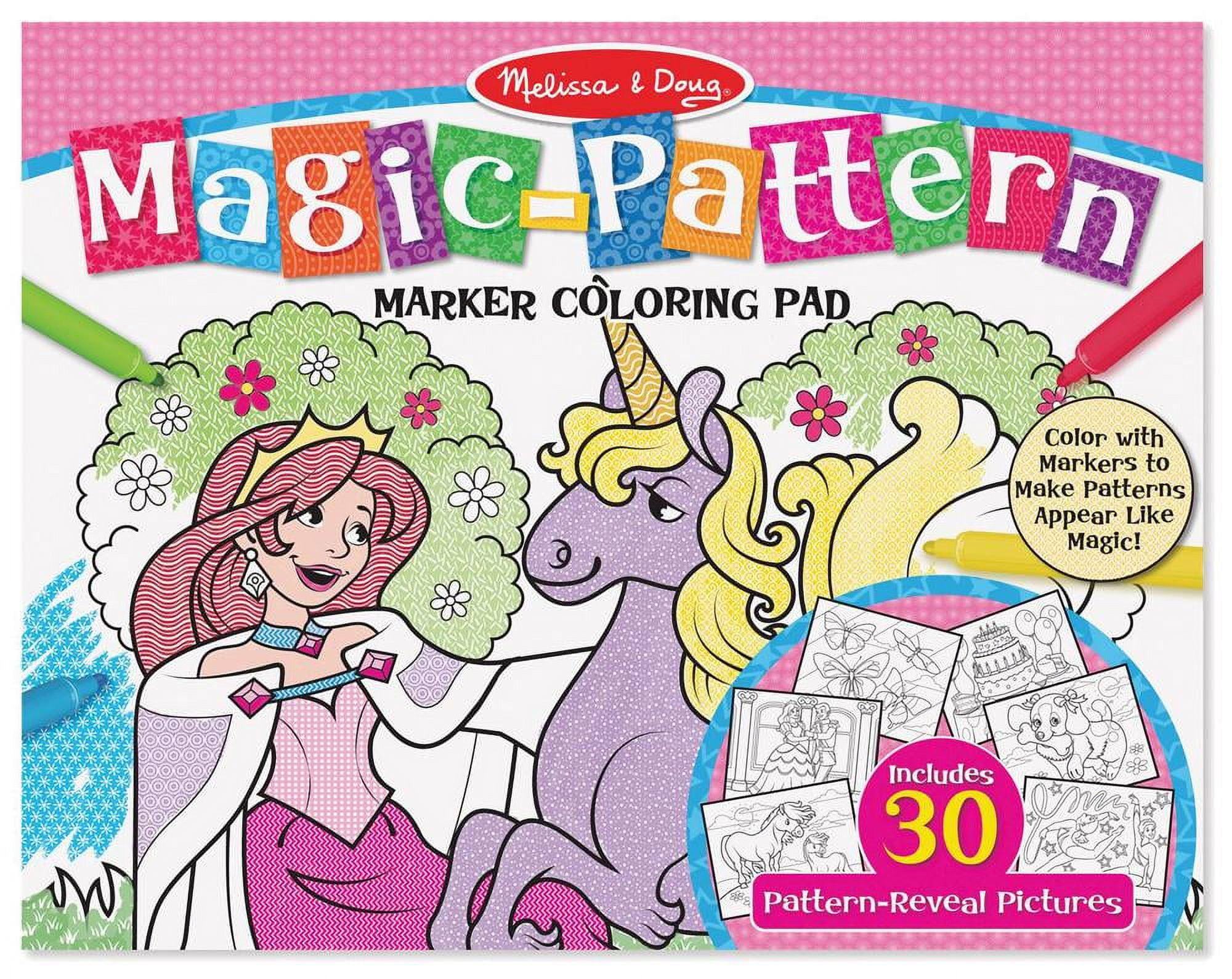 Melissa Doug Magic Pattern Marker Kids Coloring Pad Princesses Ponies Parties and More