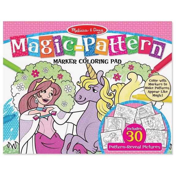 Melissa & Doug Magic-Pattern Marker Kids' Coloring Pad - Princesses, Ponies, Parties, and More