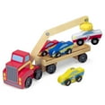 thumbnail interactive-video image 1 of Melissa & Doug Magnetic Car Loader Wooden Toy Set With 4 Cars and 1 Semi-Trailer Truck, 1 of 12