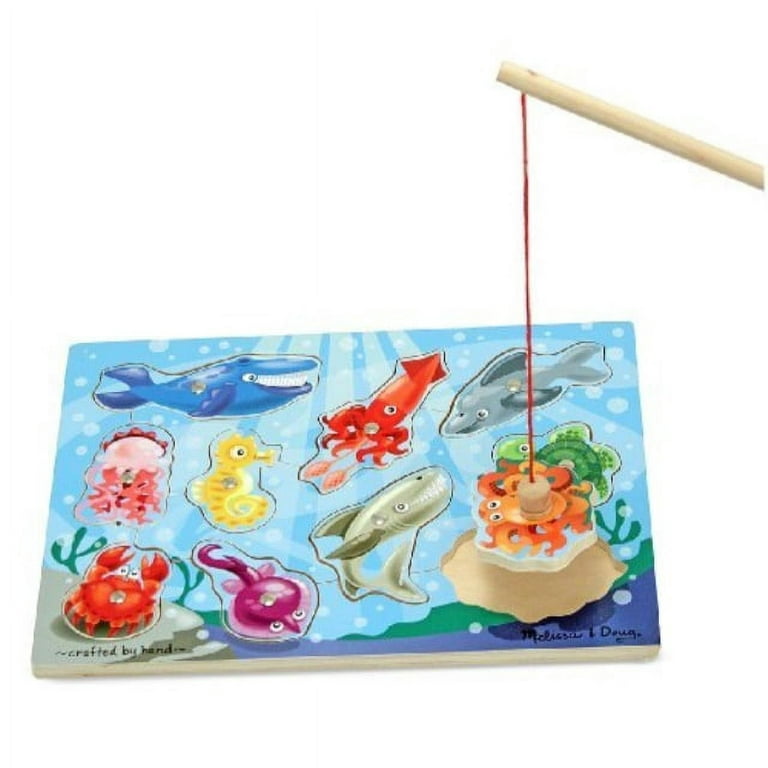 Melissa & Doug Magnetic Fishing Pole Game + Free Scratch Art Mini-Pad  Bundle [37785]