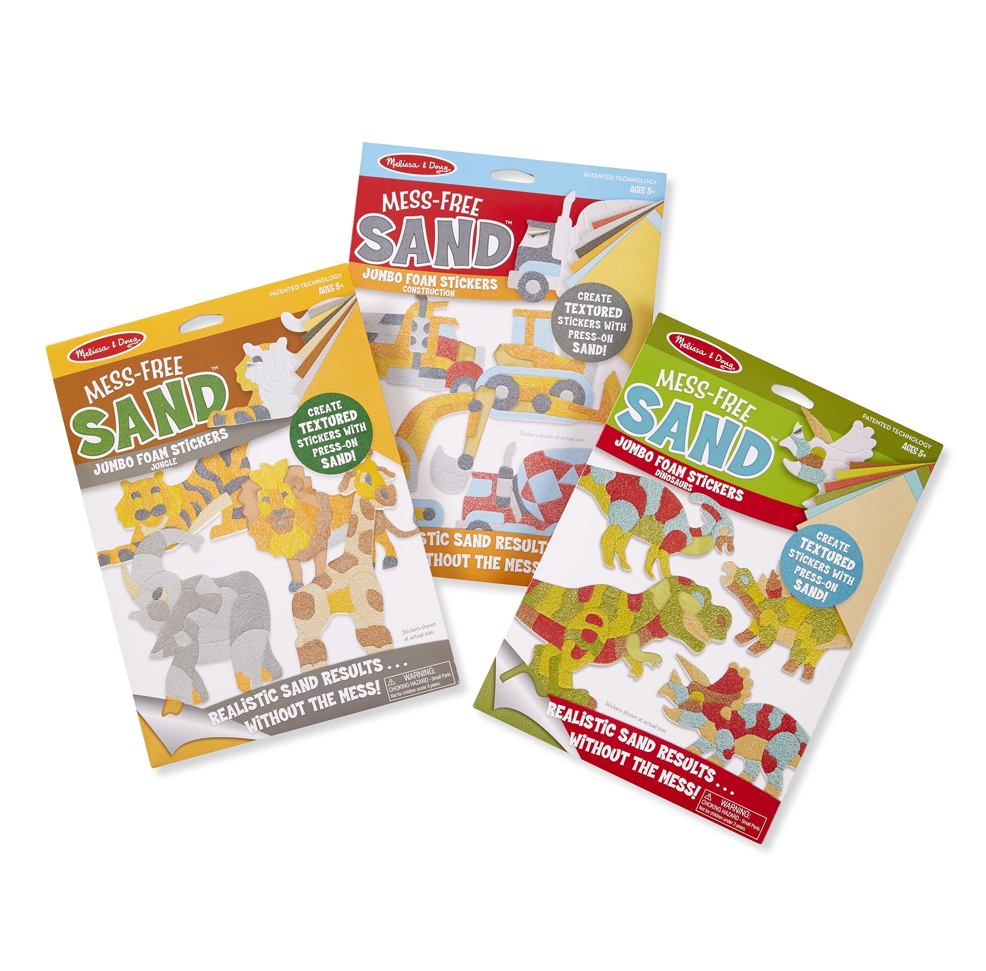 Melissa & Doug MessFree Sand Jumbo Foam Sticker Craft Kit 3Pack