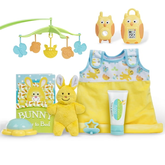 Melissa & Doug Mine to Love Bedtime Play Set for Dolls with Night-Light, Baby Monitors, Mobile, More (11 pcs)