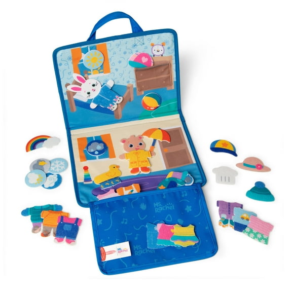Melissa & Doug Ms. Rachel What to Wear Felt Activity Board Take-Along Preschool Learning Toy for Boys and Girls - FSC Certified