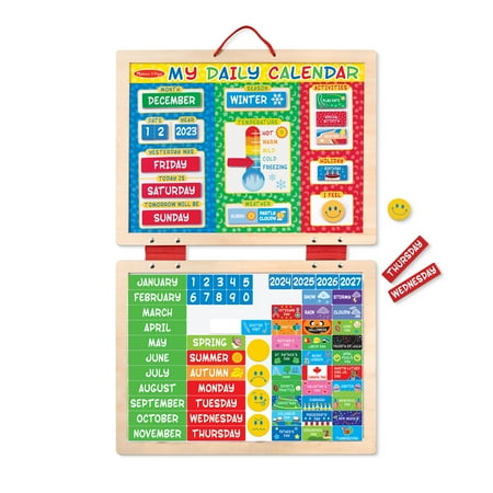 Melissa & Doug Daily My First Magnetic Wall Calendars, Educational Toy, 3 years, 84 Pieces