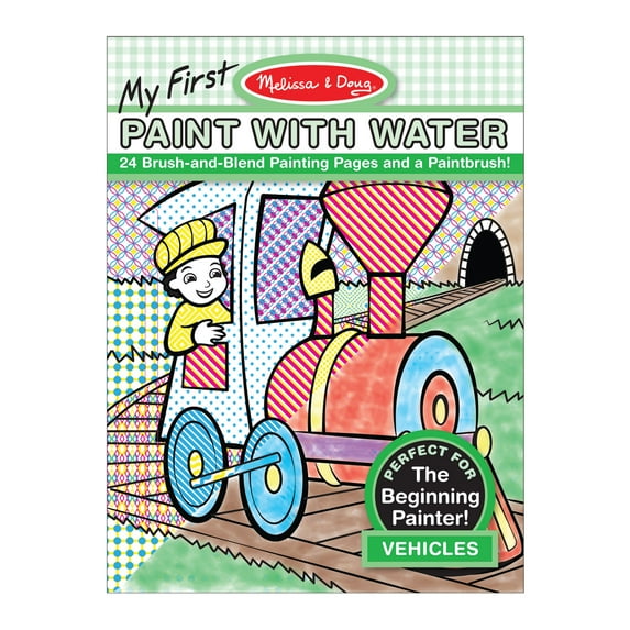 Melissa & Doug My First Paint With Water Coloring Book - Vehicles (24 Painting Pages) - FSC Certified