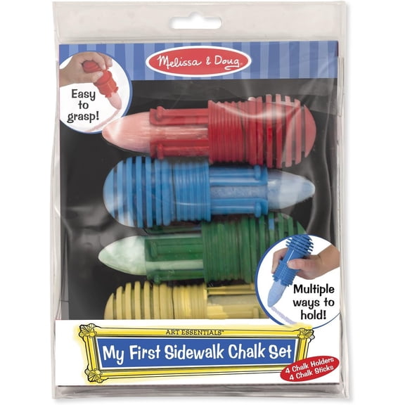 Melissa & Doug My First Sidewalk Chalk Set with Holders - 4 Sticks and