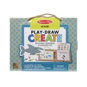 Melissa & Doug Natural Play: Play, Draw, Create Reusable Drawing & Magnet Kit – Ocean (42 Magnets, 5 Dry-Erase Markers) - FSC Certified