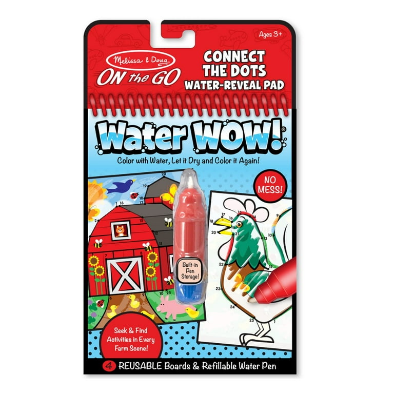 Melissa & Doug Water Wow! Farm Magic Painting Books with Water  Pens, Water Colouring Books for Children Age 3 4 5 6 7