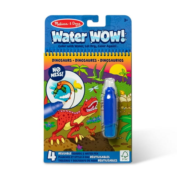 Melissa & Doug On The Go Water Wow! Reusable Water-Reveal Activity Pad Travel Toy – Dinosaurs
