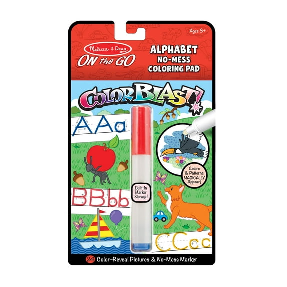 Melissa & Doug On the Go ColorBlast No Mess Alphabet Invisible Ink Coloring Pad Travel Activity– 24 Pages