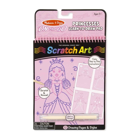 Melissa & Doug On the Go Scratch Art Learn-to-Draw Pad - Princesses