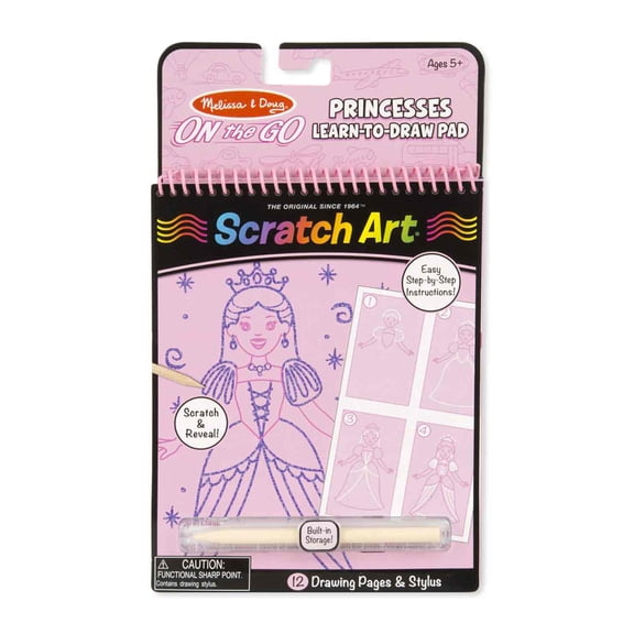 Melissa & Doug On the Go Scratch Art Learn-to-Draw Pad - Princesses