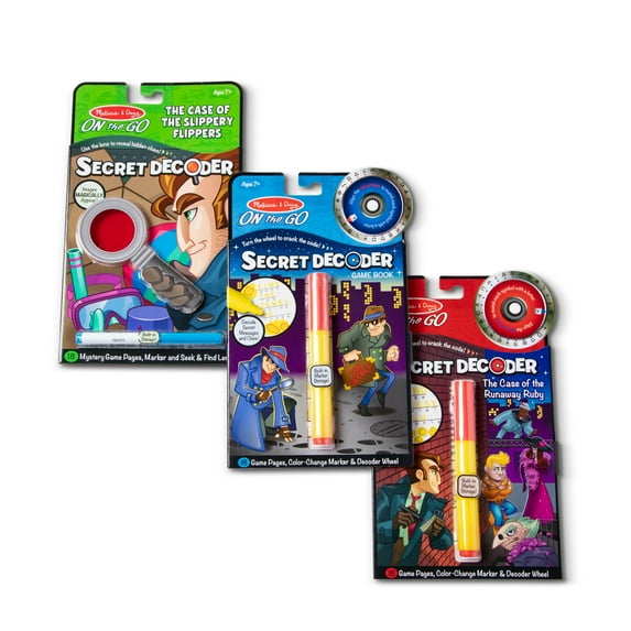 Melissa & Doug On the Go Secret Decoder Activity Books 3-Pack (54 Games)