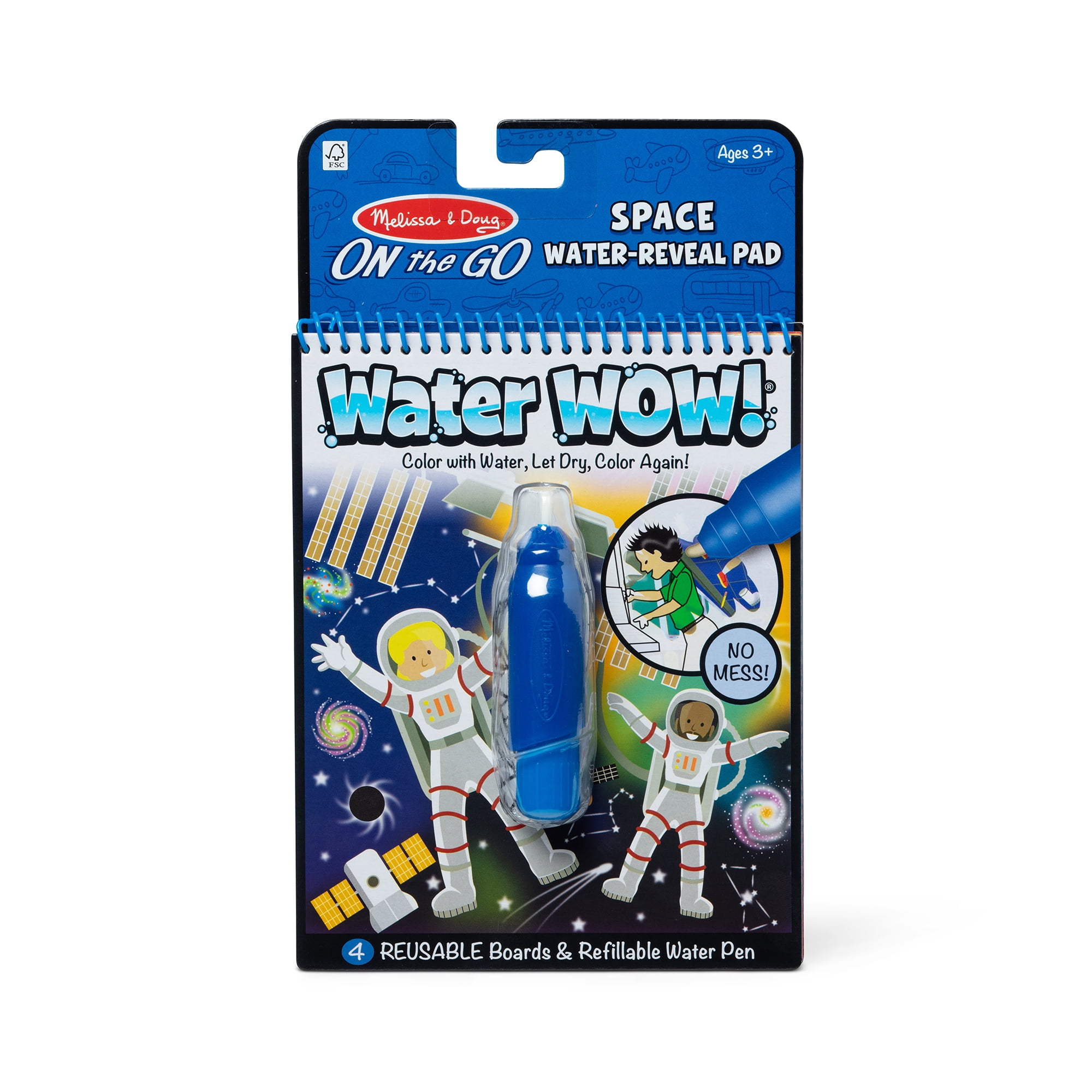 Melissa & Doug On the Go Space Water Wow! Reusable Mess-Free Water-Reveal Activity Pad - FSC Certified