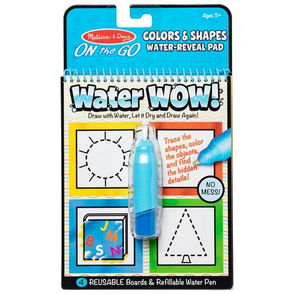 Melissa & Doug On the Go Water Wow! Reusable Water-Reveal Activity Pad - Colors, Shapes - FSC Certified