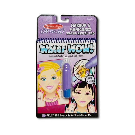 Melissa & Doug On the Go Water Wow! Reusable Water-Reveal Activity Pad - Makeup and Manicures - FSC-Certified Materials